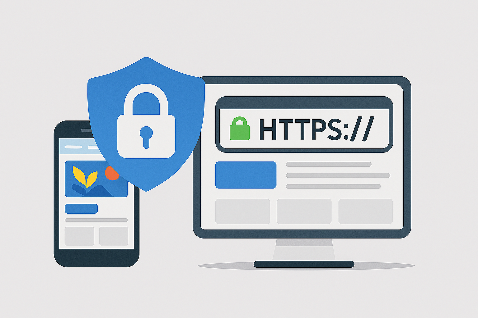 تصویر یک وبسایت امن با استفاده از پروتکل SSL