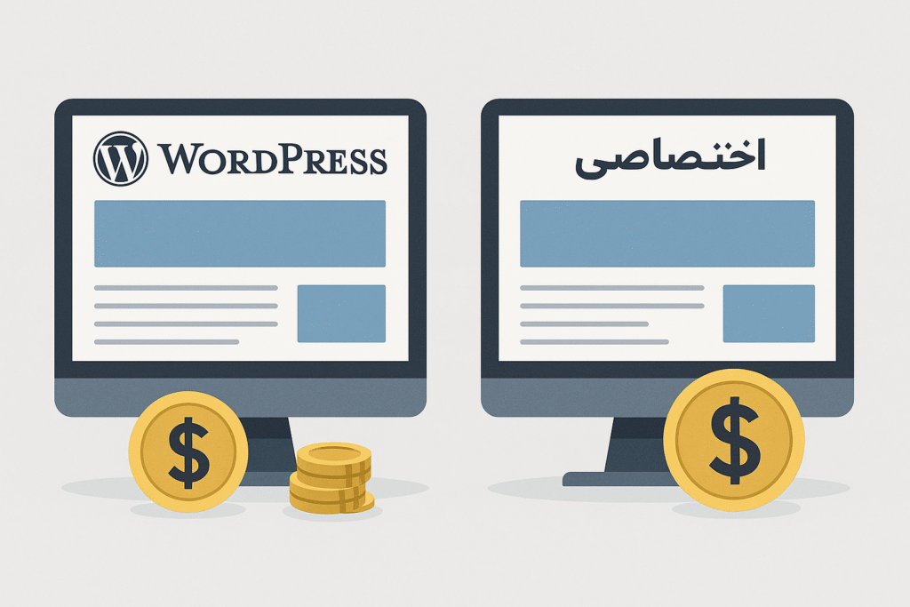 مقایسه هزینه طراحی سایت وردپرس با سایت اختصاصی