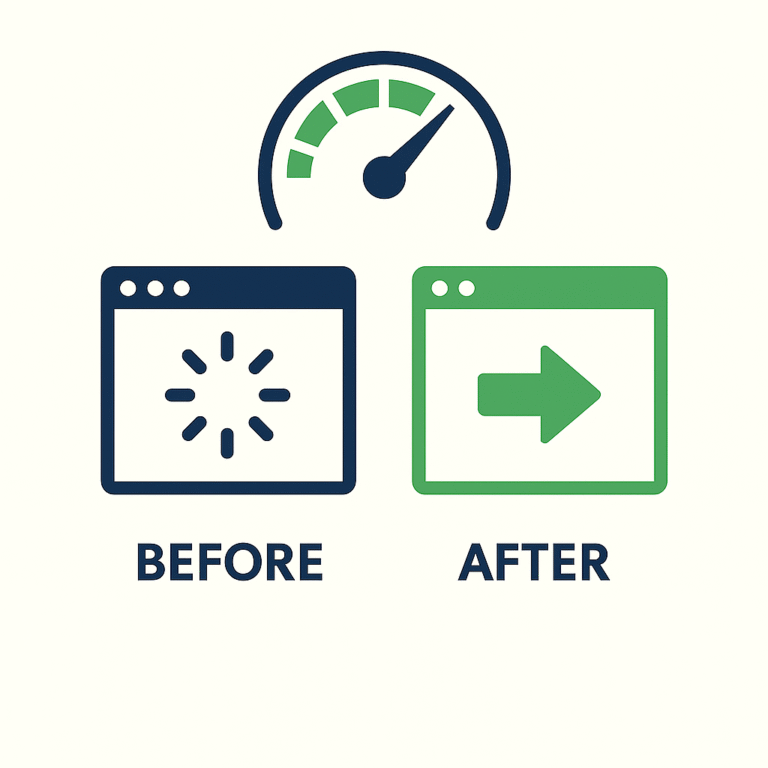 نمودار زمان لود صفحات وردپرس قبل و بعد از بهینهسازی